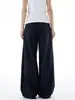 Pantalones de Cuadros Bloque de Color Transfronterizos para Mujer, Temporada Otoño 2026, Pantalones de Pierna Recta Fluidos de Pierna Ancha, Pantalones Deportivos de Cuadros Holgados de Largo Completo