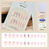 Venta Directa Personalizada de Fábrica Uñas Cortas, Medias y Largas para Manicura, Uñas Portátiles de Fototerapia Hechas a Mano, Pegatinas para Uñas, Estilo de Lujo Accesible 24 Piezas