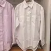 Camisa Listrada Feminina Solta Manga Longa Casual Confortável Versátil Blusa Top Estilo Primavera 2026 483880