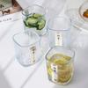 Envío directo Taza de agua de vidrio martillado de alto valor estilo japonés Ins Primera Nieve Taza Martillada Copa de vino simple engrosada