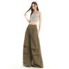 Pantalones de Trabajo Anchos Estilo Retro Americano para Mujer Yuppie Hot Girl, Pantalones Largos Casuales tipo Jogger Rectos Holgados para Verano
