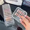 Caja de Almacenamiento de Uñas Apilable Transparente de Acrílico a Prueba de Polvo Portátil Caja de Exhibición de Uñas Terminadas de Gran Capacidad para Esmalte de Uñas