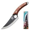 Cuchillo deshuesador de acero inoxidable con patrón de martillo, Cuchillo de sacrificio y corte, Cuchillo multiusos para matar cerdos y desollar, Cuchillo curvo afilado Asakh-No.928