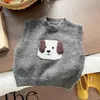 Chaleco de punto para niños 2026 primavera y otoño nuevo estilo sin mangas para niños, chaleco de dibujos animados para bebé, elegante para la vuelta al cole