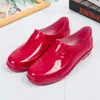 Botas de Lluvia para Mujer Suela Plana Zapatos de Goma para Cocina Boca Baja Forro de Felpa Cálidos Caña Baja Antideslizantes Cortos Zapatos de Protección para el Trabajo Zapatos Impermeables