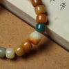 Duobao molienda seca material antiguo meteorización pulsera raíz de Bodhi jade blanco estilo Xingshi enrollado suave hombres y mujeres pulsera de cuentas de Buda sosteniendo