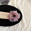 Diadema de Organza Esponjosa Floral Pequeña Retro Romántica para Mujer, Cuerda para el Cabello Versátil Estilo Coreano Suave, Accesorio para Moño