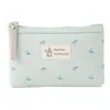Bolsa de maquillaje de lona con estampado de letras estilo Ins, impermeable y portátil, adecuada para estudiantes como portalápices u organizador de artículos de tocador de viaje.
