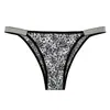 Artículos de Venta Caliente Transfronterizos Exclusivamente para Tallas Europeas y Americanas Temu Shein Amazon Estampado de Leopardo Hilo Plateado Bragas Triangulares Ropa Interior para Mujer en Stock