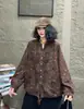 Cardigan Digital Estampado de Manga Longa Novo Estilo Primavera e Outono para Mulheres, Jaqueta Curta Fina Emagrecedora Estilo Étnico Solto Retrô Atacado