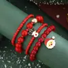 Adornos Navideños Transfronterizos Copo de Nieve Gorro Navideño Pulsera Reno Pulsera de Muñeco de Nieve con Cuentas Set de Joyería Al por Mayor