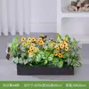 [Girassol A60] Caixa de Flores de Planta Simulada Planta Verde Sala de Estar Plástico Flor Artificial Sala de Estar Varanda Decoração Interna e Externa