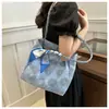 Bolso bufanda elegante de gran capacidad 2024 verano tela de nylon textura casual tejido para ir al trabajo bolso de mano tote bolso de axila suave