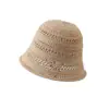 Nuevo sombrero estilo coreano 2025, elegante sombrero de pescador de ganchillo con diseño calado, hace que la cara parezca más pequeña, sombrero de punto para mujer, sombrero de cubo de verano, sombrero para el sol
