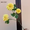 Arreglo Floral Artificial de Caléndula de 3 Cabezas para Boda Decoración Peonía de Jade Blanco Loto de Mil Capas Flor Artificial Decoración del Hogar Transfronterizo