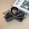 Pinza para el pelo de malla súper de hadas con lazo, Pinza de garra negra, Nuevo estilo 2024 Pinza de tiburón para recogidos