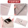 Bolsa de tela de terciopelo de doble cara para joyas, bolsa para guardar joyas, anillos, aretes, lápiz labial, cosméticos, con solapa