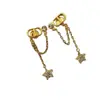 Pendientes Seiko D de Alta Calidad con Borla de Letra Cd, Completamente Diamantados, Estrella de Cinco Puntas, Pendientes Dulces para Mujer, Venta Directa de Fábrica