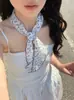 Pañuelo Triangular Floral Fresco y Sencillo para Mujer, Pañuelo Delgado de Seda de Alta Gama, Pañuelo para el Cuello para Combinar con Camisas, Accesorio para el Cuello