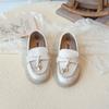 Sapatos Mocassins de Couro para Meninas Estilo Coreano Estilo Britânico 2025 Primavera & Outono Novos Sola Macia Respirável Versátil Sapatos de Couro para Crianças Sapatilhas Versáteis