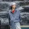 Camisa Jeans Masculina Manga Longa Primavera e Outono Tendência Americana Pesada Bonita Lavada Jaqueta Casual Retrô