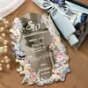 Acrílico Espejo de Alta Calidad Invitación Invitación de Boda Color Encaje Impresión Flores Mariposas Tarjeta de Invitación Personalización Soporte Abanico