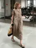 Vestido de trabalho casual, puro retrô, artístico, plus size, solto, modelador, de manga curta