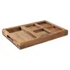 Juego de Té Japonés de Siete Piezas Bandeja de Té Madera Maciza Madera de Paulownia Quemada Bandeja de Madera Set de Bandejas de Madera Retro para el Hogar