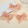 Acessórios de Cabelo Laço de Strass Redondo com Pulseira de Malha Flor de Cabeça Doce Fofa Acessórios de Cabeça Elegantes de Princesa para Crianças