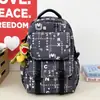 Mochila de Trabalho Estilo Japonês com Grafite de Carta, Mochila Escolar Estudantil Estilo Workwear, Mochila de Viagem Cool Tendência de Nicho para Casais com Múltiplos Compartimentos, Bolsa Escolar Prática