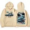 Talla Europea TransfronterizaSudadera con Capucha para Hombre Manga Initial D Hachiroku Cambio Derrape