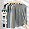 Suéter de Lana y Lyocell Texturizado Cuello Redondo para Hombre Otoño e Invierno 2026 Nuevo Estilo Capa Base Cálido Suéter de Lana Tejido