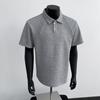 2025 Nova Camisa Polo Masculina Americana de Algodão Líquido Manga Curta Verão Masculino Retro Tendência Marca Casual T-Shirt