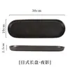 Prato de cerâmica estilo japonês transfronteiriço Prato retangular ocidental Prato plano longo oval Prato de assar Utensílios de mesa Prato de sushi japonês comercial