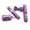Conjunto Especial de Coleira e Guia de Veludo Cisne para Cachorro Suporte para Saquinhos de Cocô para Cães Pequenos e Médios