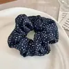 Scrunchie Grande Estilo Francés para Mujer con un Toque de Lujo, Nuevo Scrunchie de Lunares 2026, Accesorio para el Cabello Oversize Estilo Coreano, Goma para Cola de Cabello, Flor para el Cabello