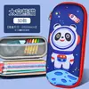Premios para Estudiantes de Primaria Estuche Estéreo 3D Gran Capacidad Caja de Papelería para Niños Estuche Sencillo de Doble Capa Regalo para el Día del Niño