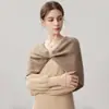Lenço Triângulo de Cashmere Perfurado Torcido Feminino Estilo Outono/Inverno Cor Sólida Versátil (Renda/Renda vazada) Cachecol Pequeno de Pescoço Cachecol Quente de Tricô