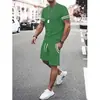 2026 Europa Venta Caliente Moda de Moda Impresión 3D Holgado Casual Transpirable Conjunto de Camiseta de Manga Corta y Shorts para Hombre