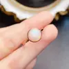 Anillo de Ópalo Natural Popular al por Mayor de Fábrica Plata S925 Incrustado con Piedra Principal 8*8 Joyería de Lujo Venta Directa de Fábrica