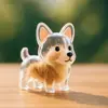 Caja de Almacenamiento Transparente para Pelo de Cachorro Colgante Gashapon West Highland Pomeranian Llavero de Recuerdo Colgante para Bolsa