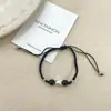 KT Pareja de Gatos Pulsera Exquisita de Cuerda Tejida Estilo Étnico Gatito Lindo Perla Redonda Moda Tendencia Diseño de Nicho