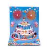 Novo Cartão de Saudação Musical Soprável Cartão de Saudação Estéreo Feliz Cartão de Saudação Musical com Luzes Cartão de Saudação de Aniversário Papel Vazado Esculpido Presente Cartão 3D