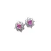 Venta al por mayor de fábrica Pendientes de Zafiro Rosa Natural Más Vendidos Plata S925 Incrustada Piedra Principal 3*4 Joyería de Lujo Venta Directa de Fábrica