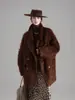 Elegante Casaco de Lã Mohair, Estilo Curto Casual e Versátil com Gola de Terno Estilosa, Novo Modelo de Luxo Outono e Inverno 2025