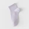 Calcetines Cortos para Mujer, Absorbentes de Sudor, Calcetines Deportivos de Color Sólido, Calcetines de Algodón Transpirables de Malla Hueca Delgada de Verano para Mujer
