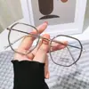 Gafas Anti-Luz Azul para Hombres y Mujeres, Marco Grande, Nuevo Estilo de Moda, Literarias y Retro, Se Pueden Equipar con Lentes Planos de Montura Completa, Gafas para Miopía