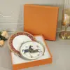 Série Oge Aijia Prato de Jantar Ocidental Prato Duplo Louça Doméstica Prato de Porcelana Óssea 8 polegadas 10 polegadas Pratos Caixa de Presente