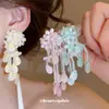 Verano Fresco~Aretes de Flor con Perlas de Cristal Dopamina Aretes Dulces de Estilo Vacacional con Diseño Único