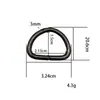 Ventas directas de fábrica hebilla en forma de D accesorios de hardware para maletas hebilla metálica semicircular en forma de D en stock venta al por mayor hebilla en forma de D de aleación transfronteriza